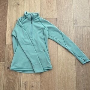 REI deadpan green quarter zip pullover